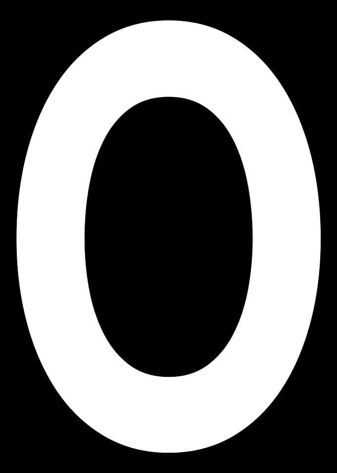 Letter O in white