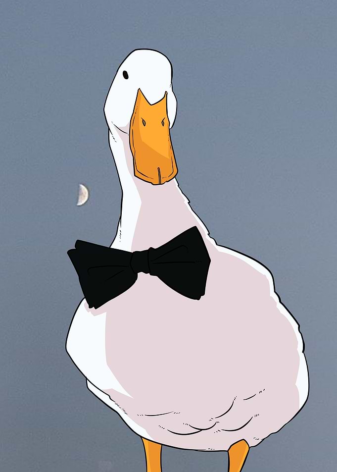 swan with bow tie