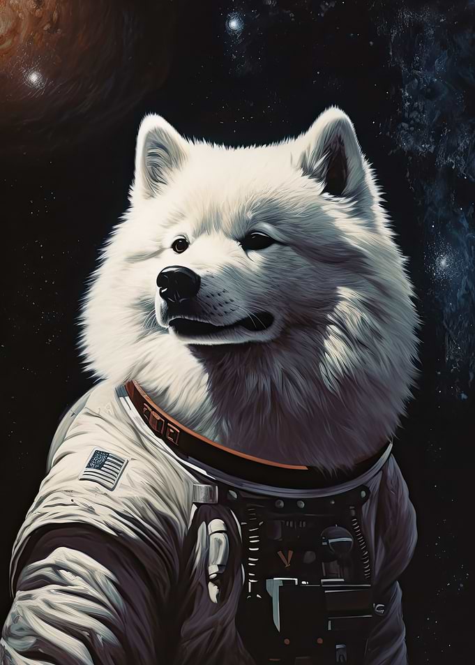 Samoyed Dog The Astronaut