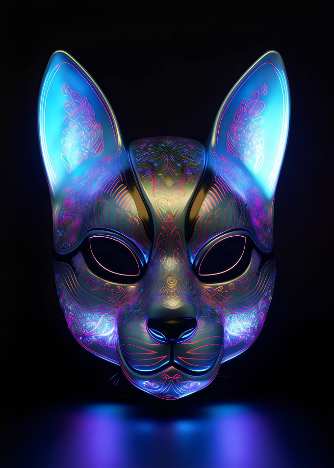Kitsune Fox Mask Led Glow