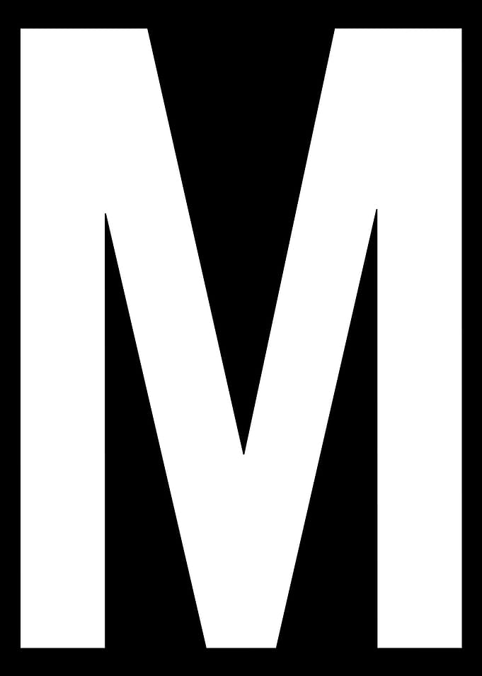Letter M in white