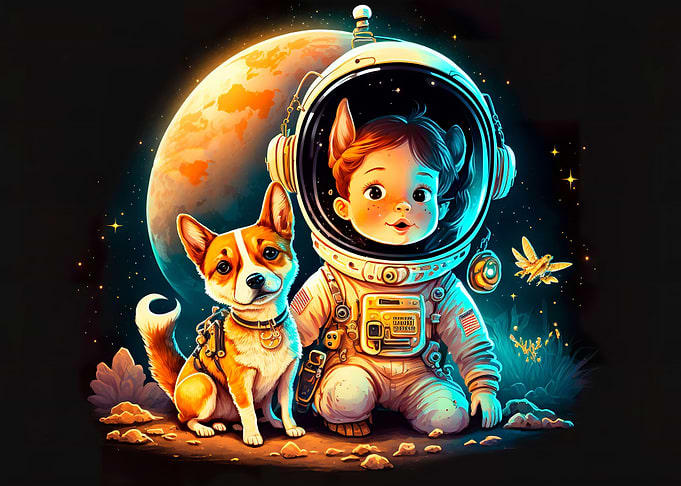 Cute child astronaut