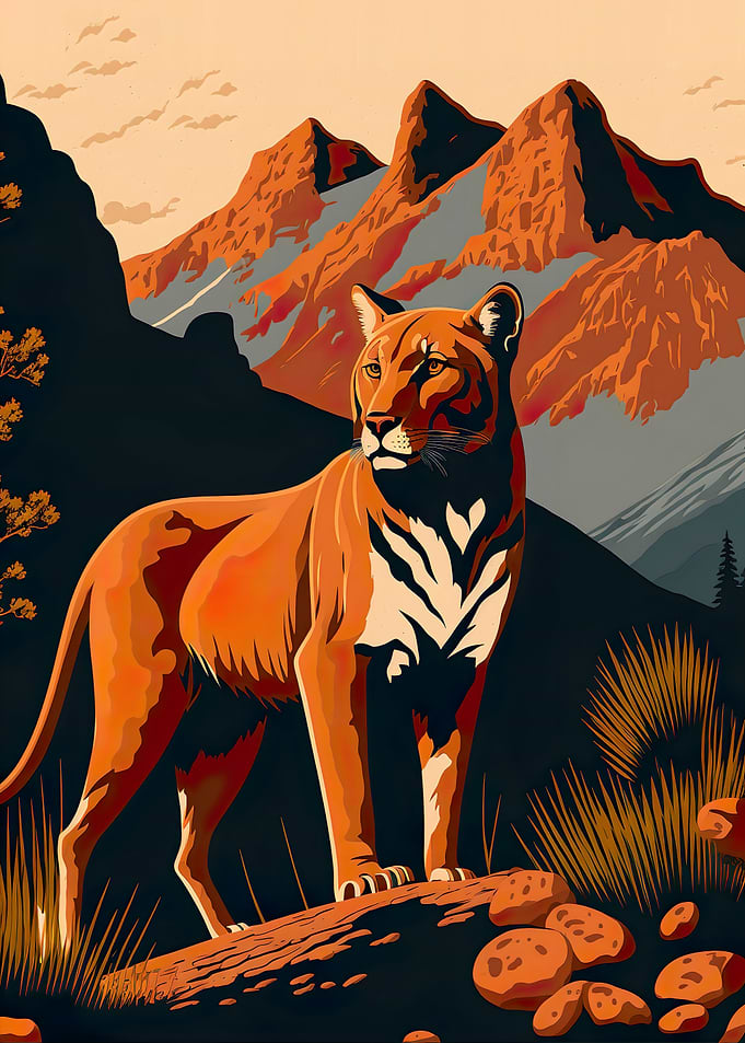 Vintage Mountain Lion