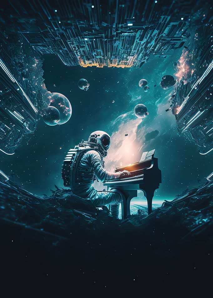 Piano in space