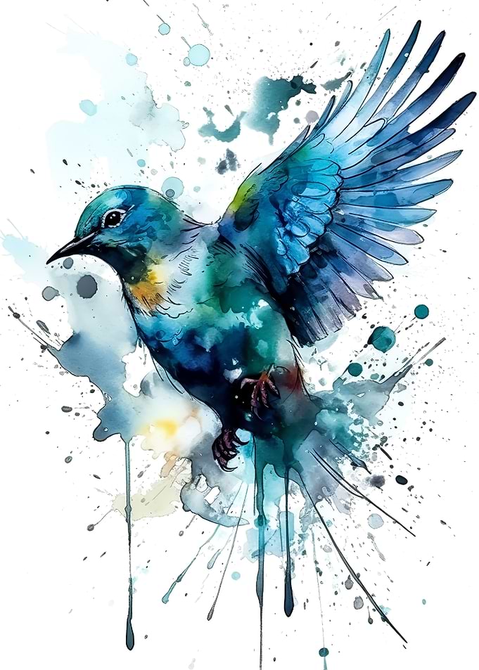 Watercolor bird