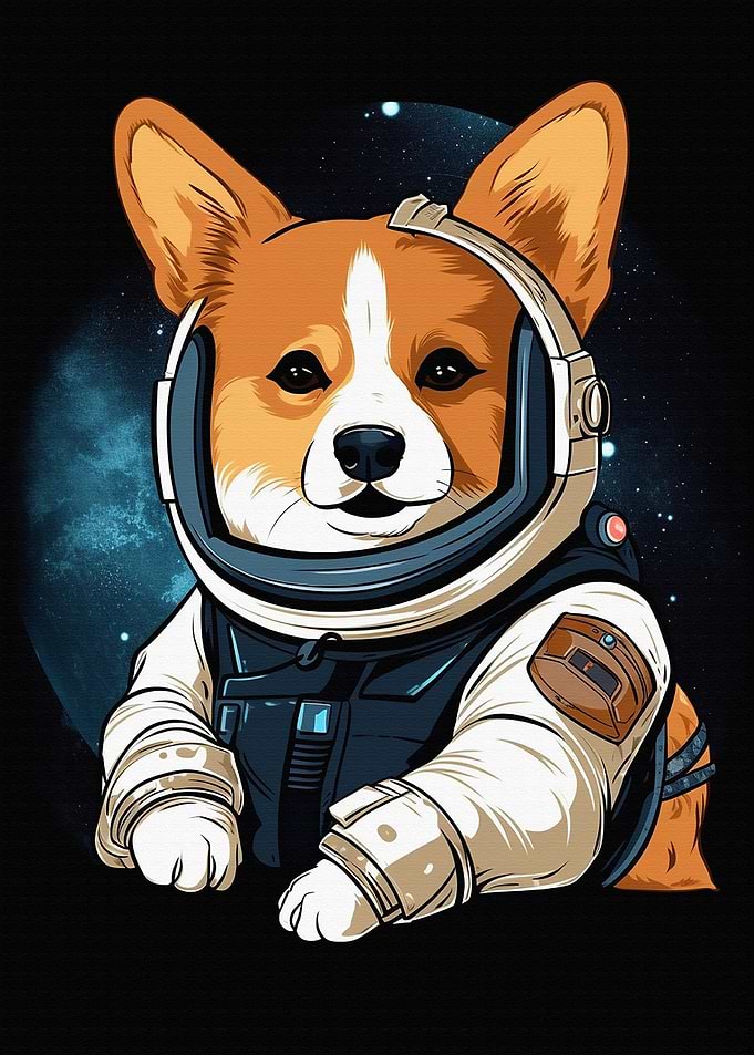 Cute Corgi astronaut