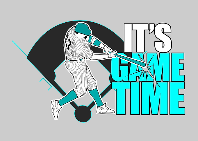 Game Time Baseball Aqua