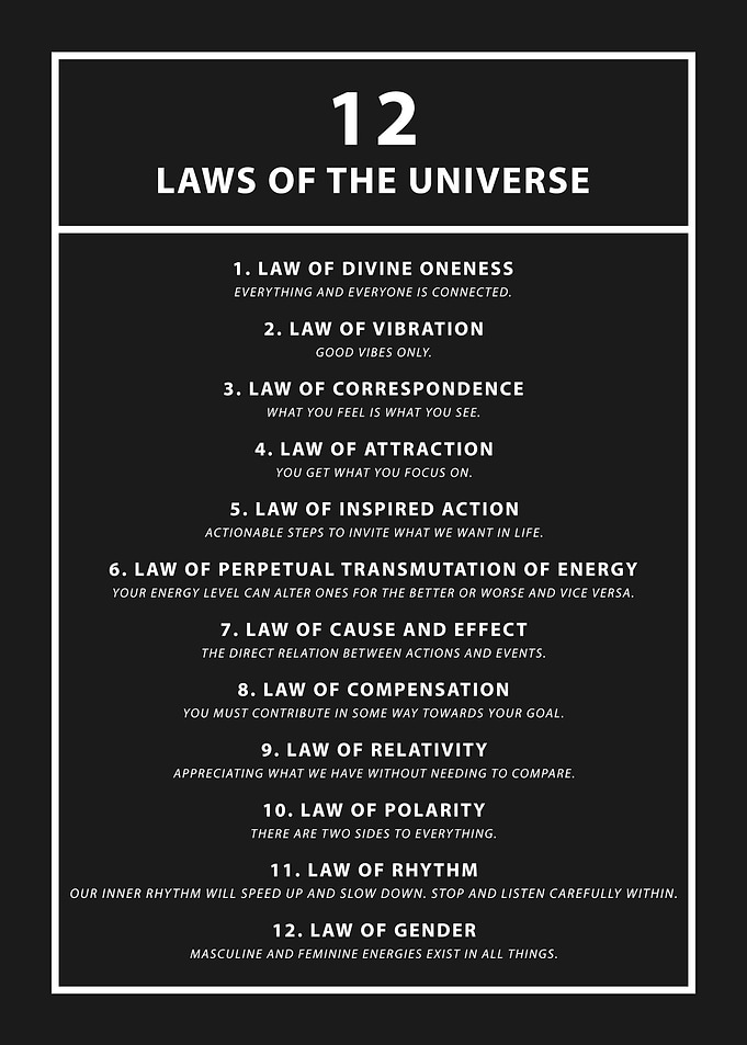 12 Laws of the Universe