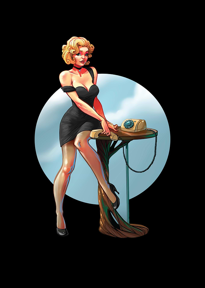 Retro Pin Up Girl Phone
