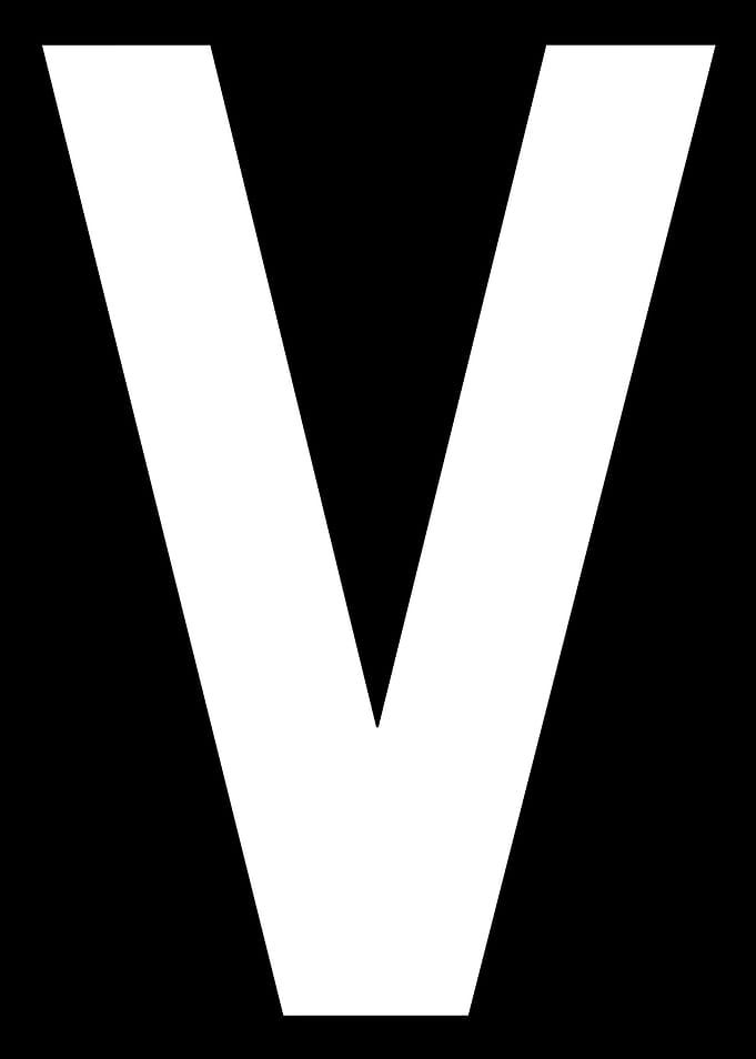 Letter V in white