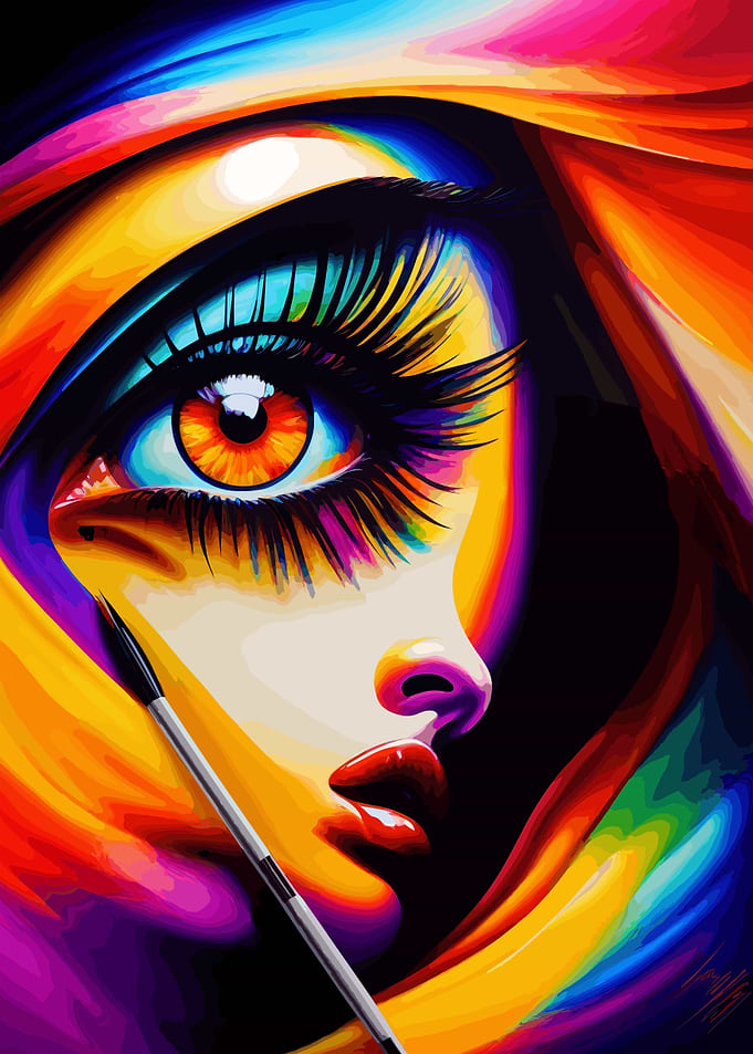 Abstract Woman Face Art