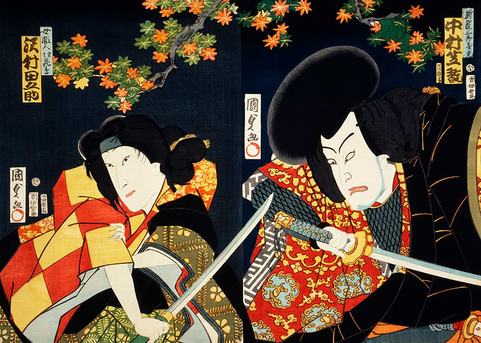 Two actors with sword