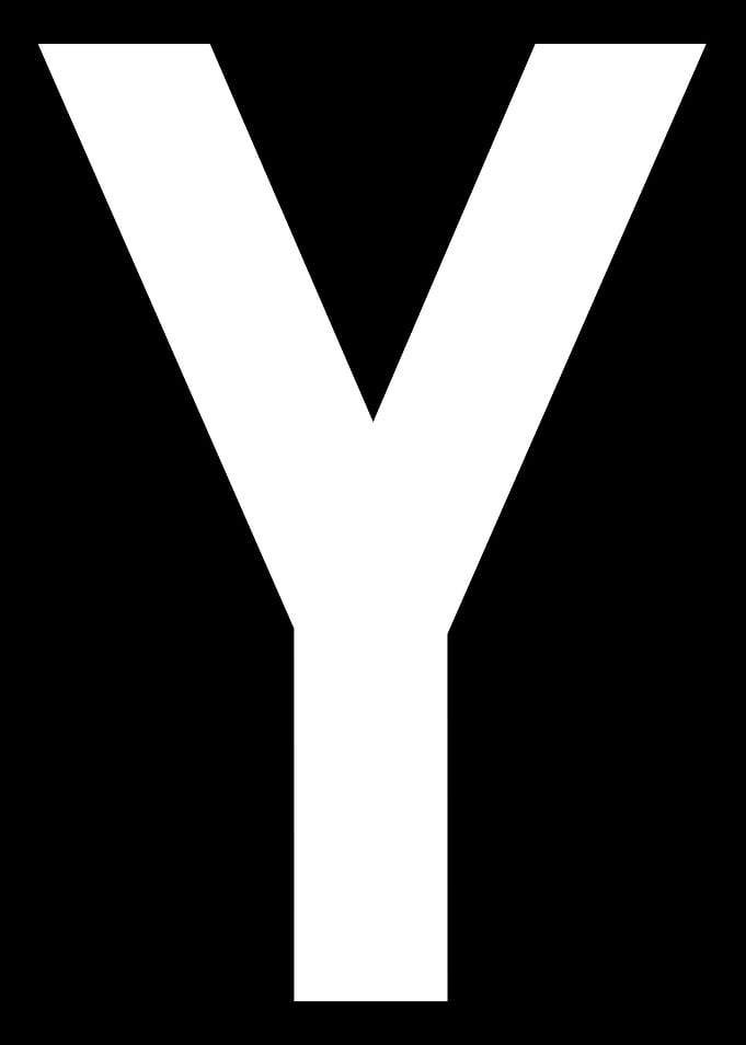 Letter Y in white