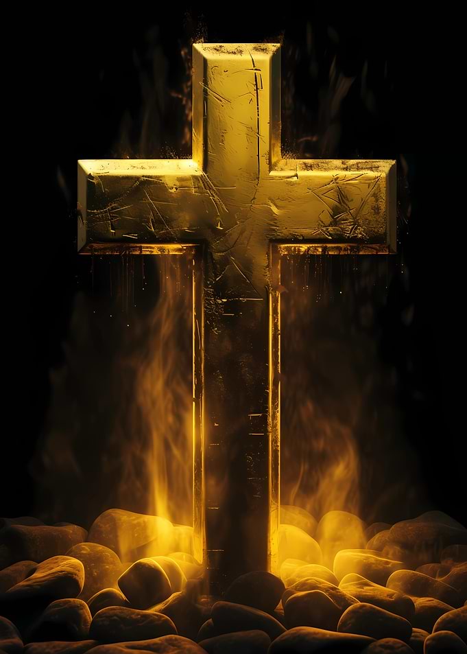 Golden Christian Cross 8