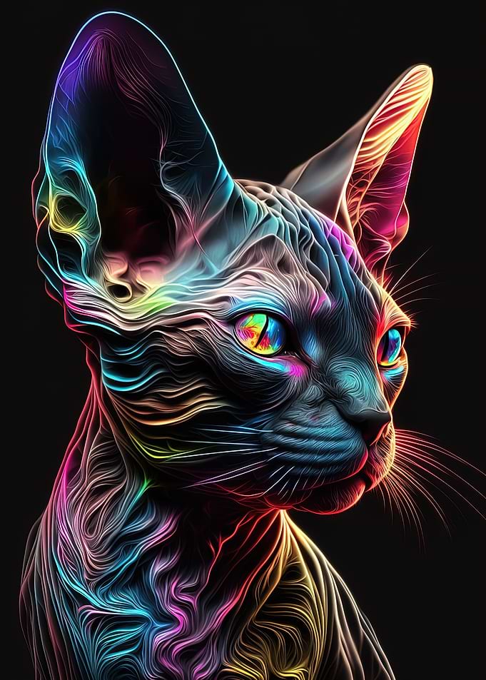 Neon Sphynx Cat