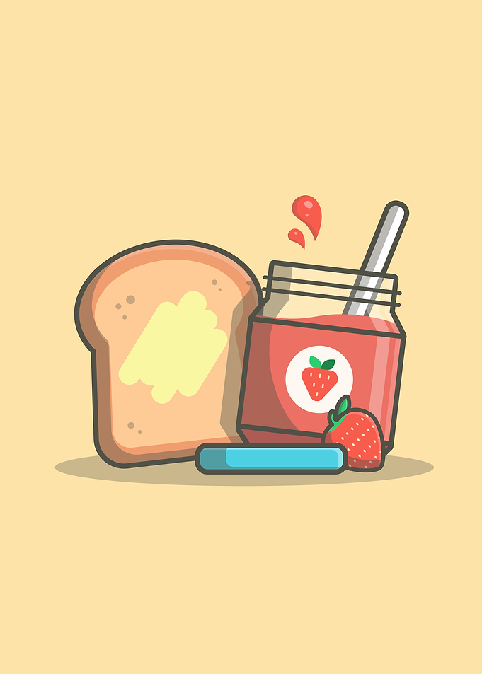 Bread With Strawberry Jam
