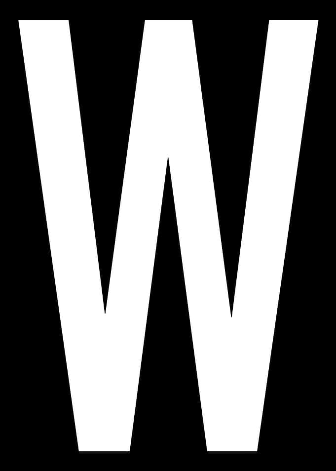 Letter W in white