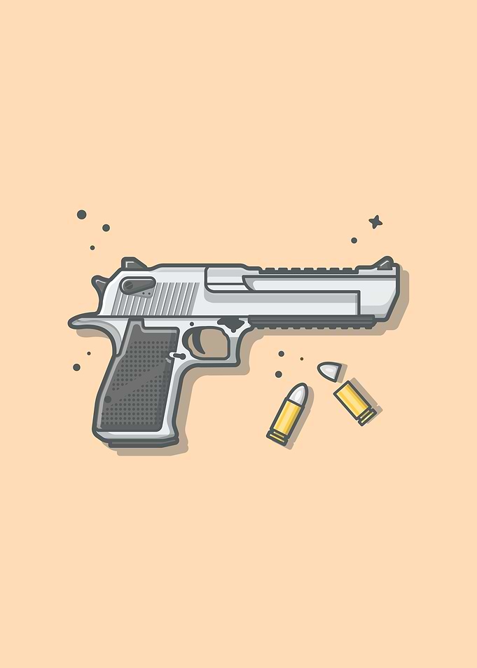 Pistol Gun with Bullets