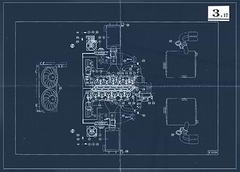 F50 Engine Top Blueprint