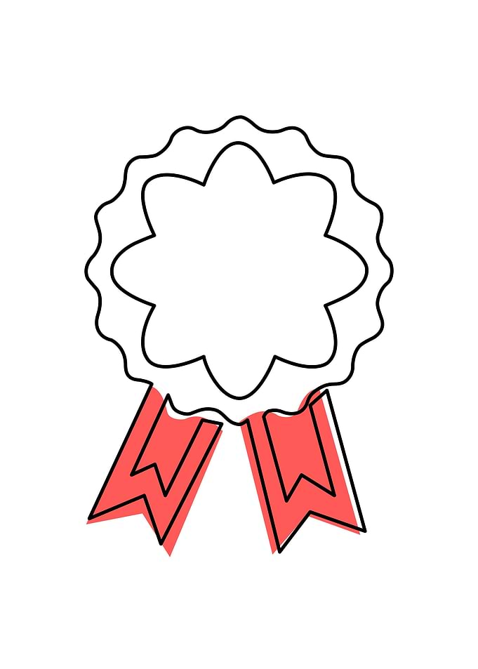 Badge One Line Art
