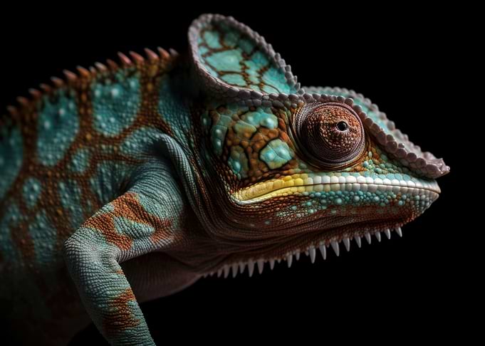 Chameleon black background