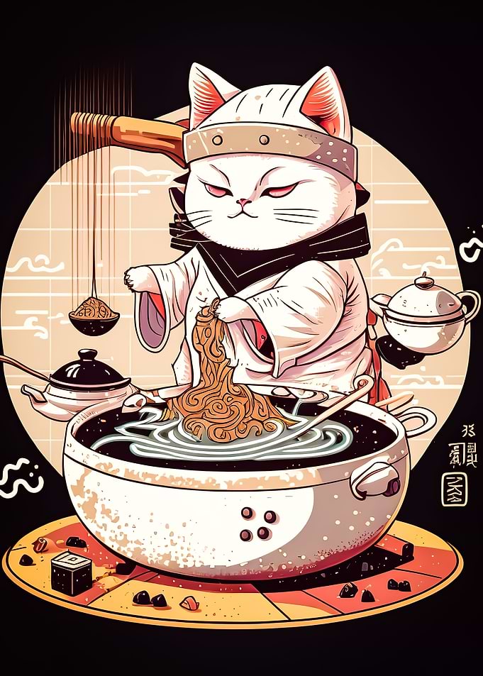 sushi cat chef japan