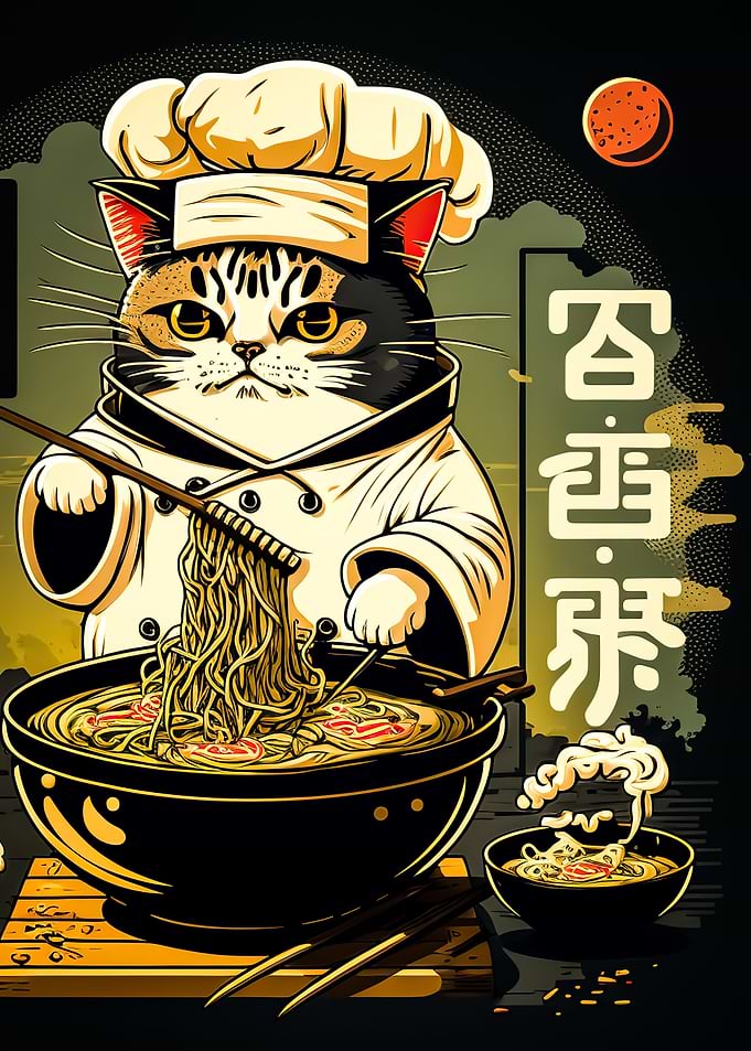 sushi cat chef japan