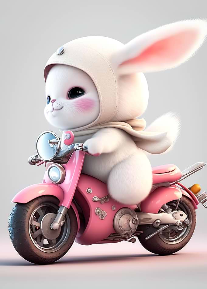 Cute Bunny Riding a bike