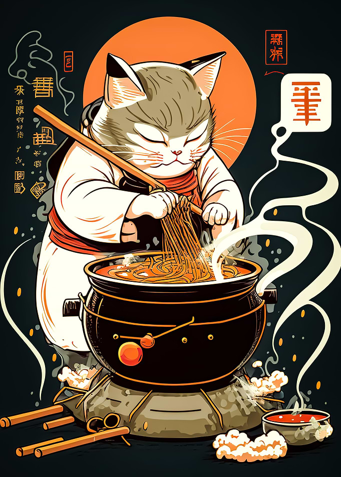 sushi cat chef japan