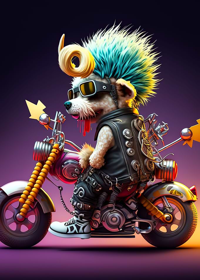 Cute Dog Riding a bike