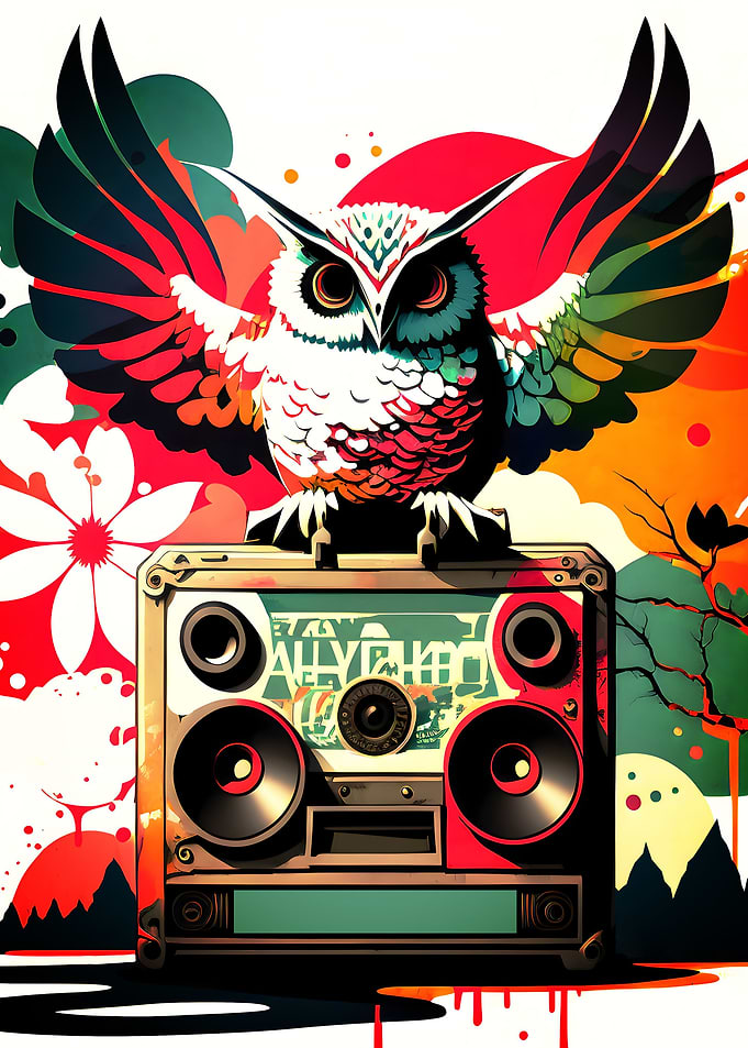 Music Retro Owl
