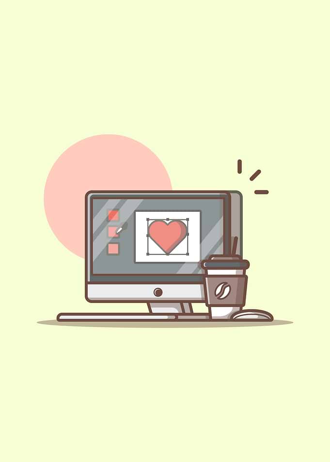 Computer With Coffee