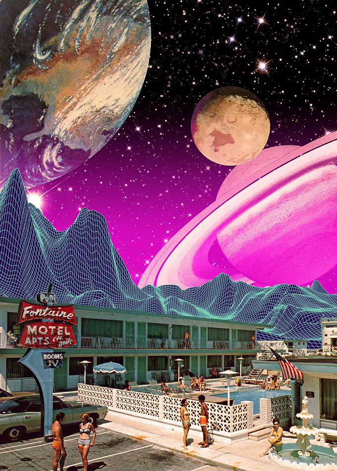 Synthwave space retro