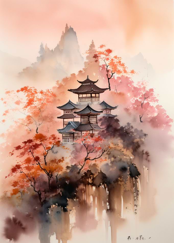 Red Japanese Templescape