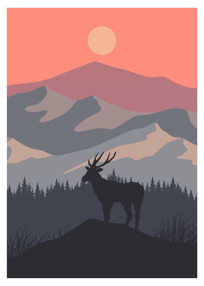 Modern Landscape With Sun