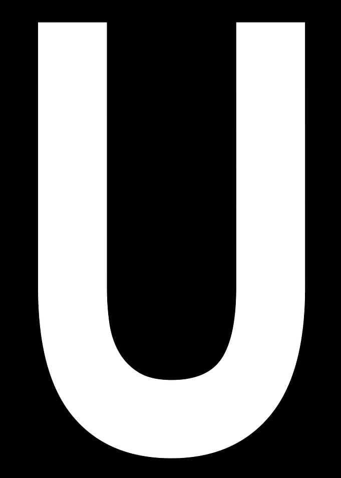 Letter U in white