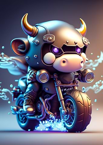 Cute Cow Riding a bike