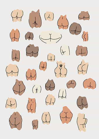 Funny butt Bathroom Art