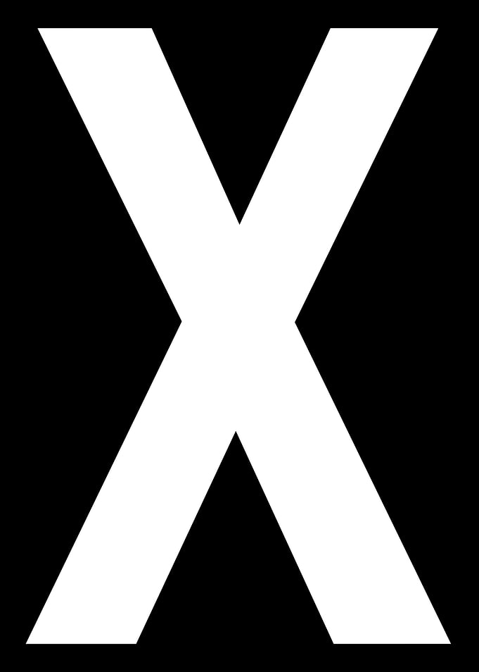Letter X in white