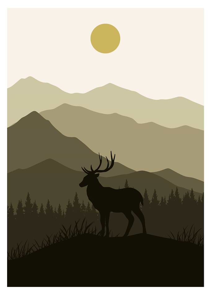 Modern Landscape With Sun