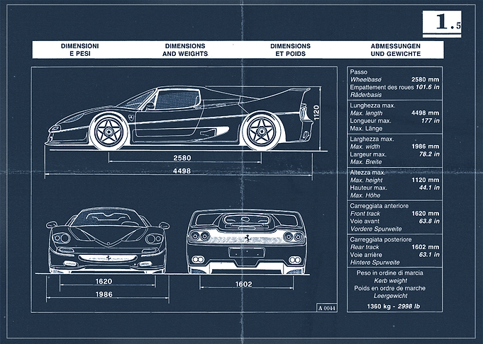 Ferrari F50 Dimensions