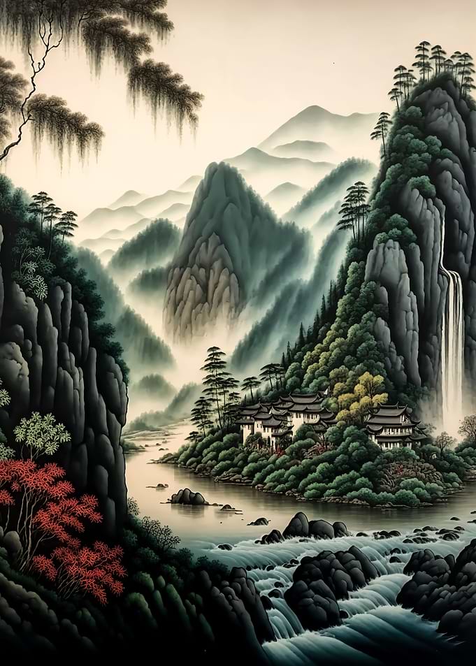 Japan mountain river