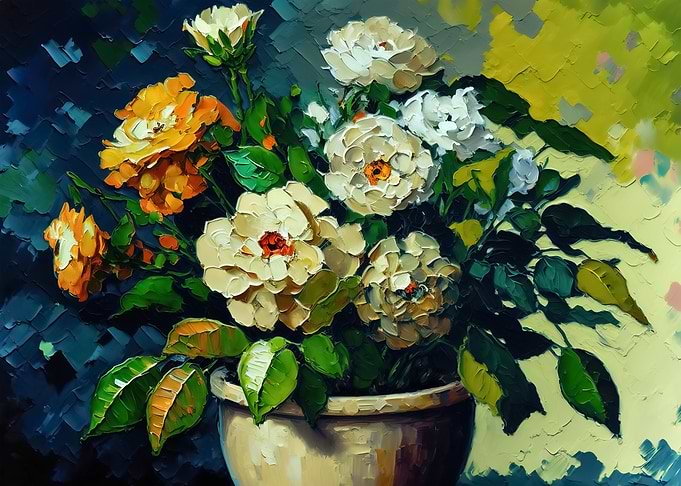 Abstract colorful flowers