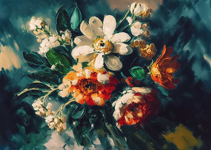 Abstract colorful flowers