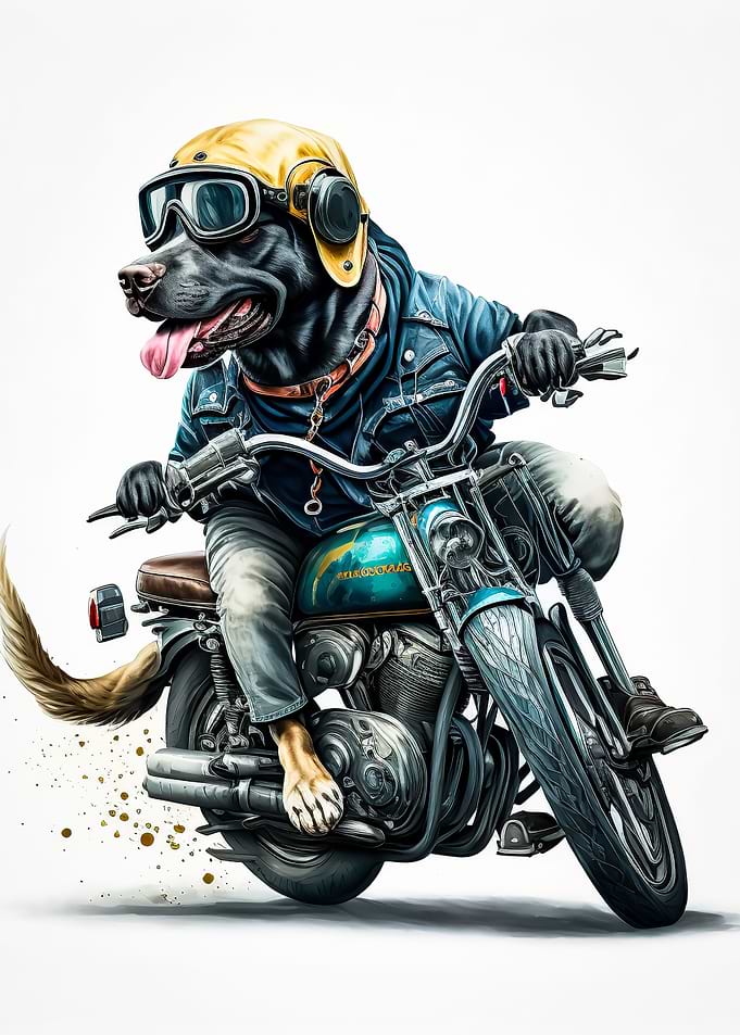Cute Dog Riding a bike