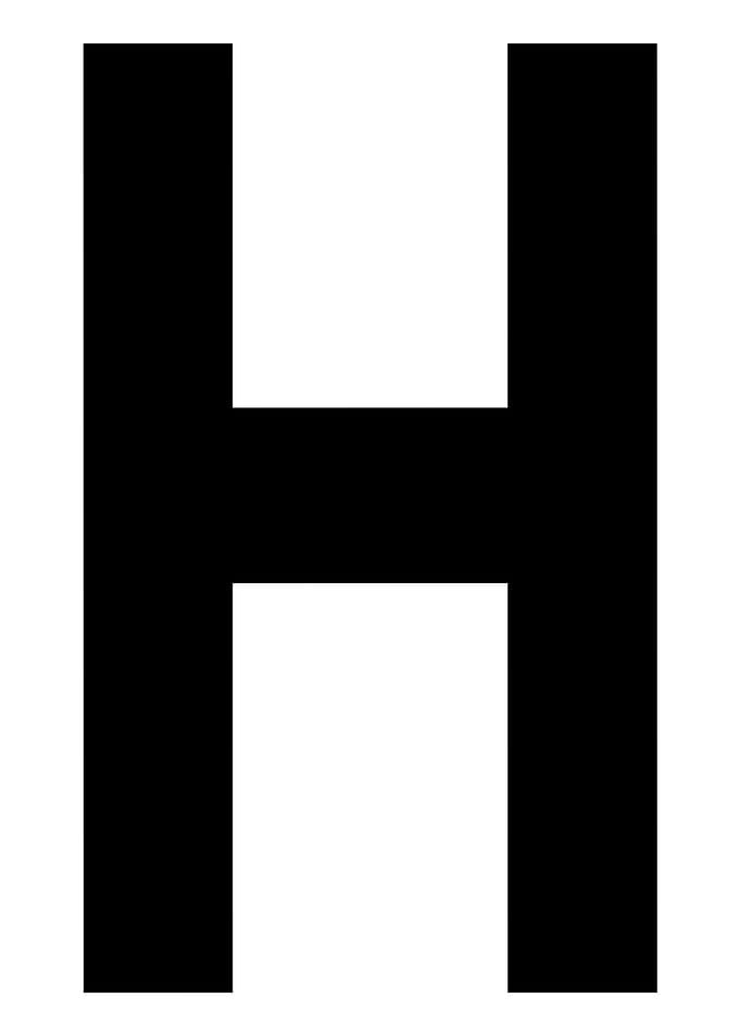 Letter H in black