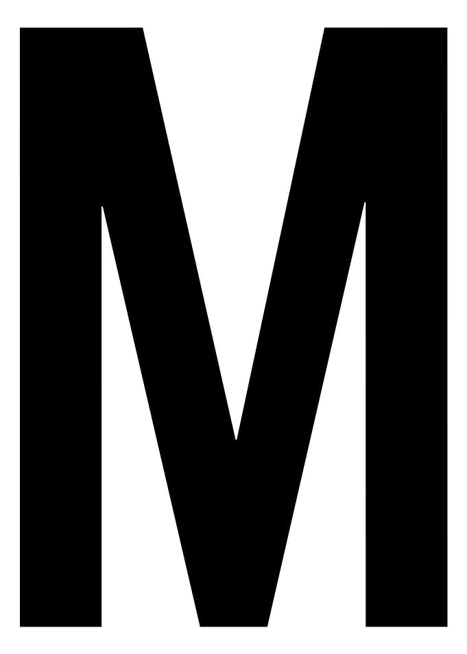 Letter M in black