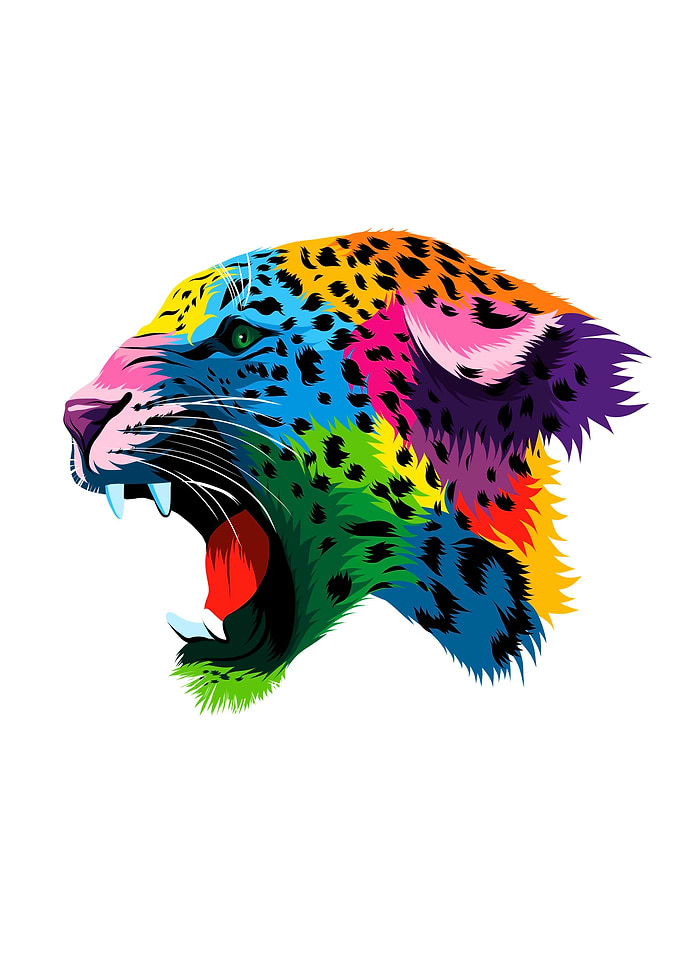 Snarling leopard