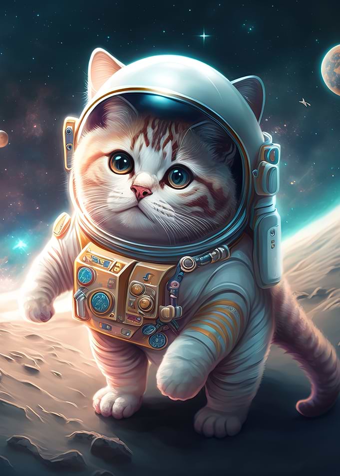 cat astronaut