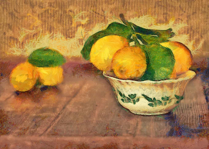 Still life Orange Lemons